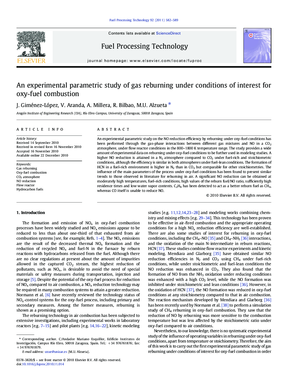 An experimental parametric study of gas reburning under conditions of interest for oxy-fuel combustion