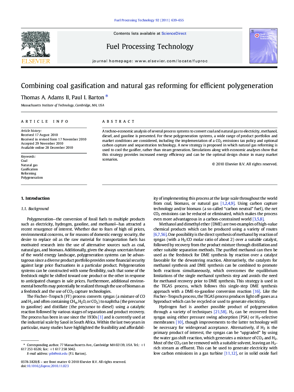 Combining coal gasification and natural gas reforming for efficient polygeneration