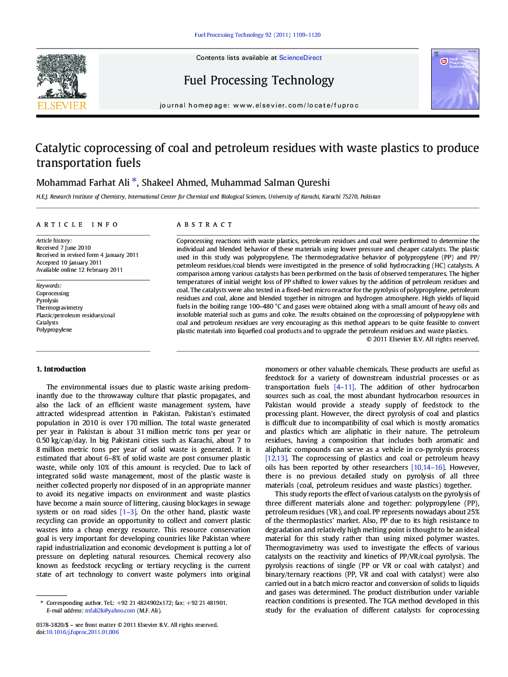 Catalytic coprocessing of coal and petroleum residues with waste plastics to produce transportation fuels