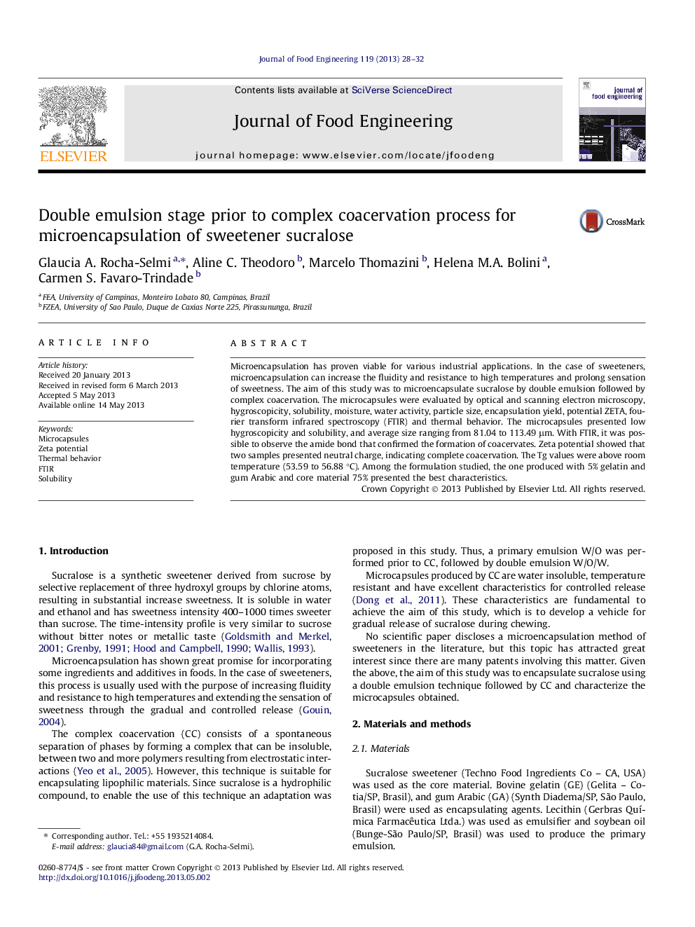 Double emulsion stage prior to complex coacervation process for microencapsulation of sweetener sucralose