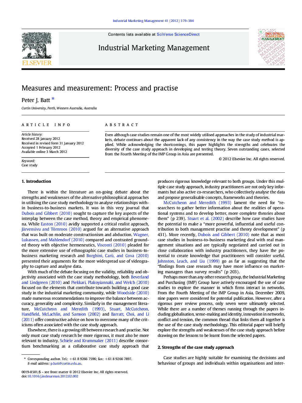 Measures and measurement: Process and practise