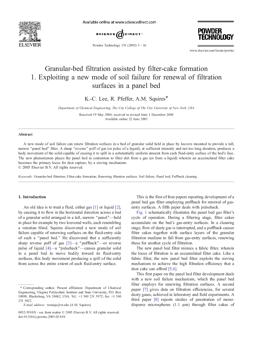 Granular-bed filtration assisted by filter-cake formation