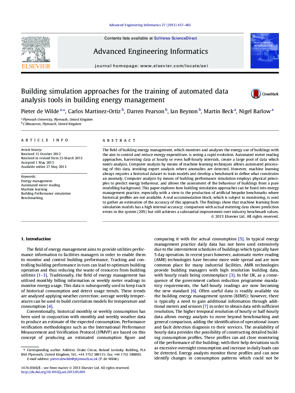 Building simulation approaches for the training of automated data analysis tools in building energy management