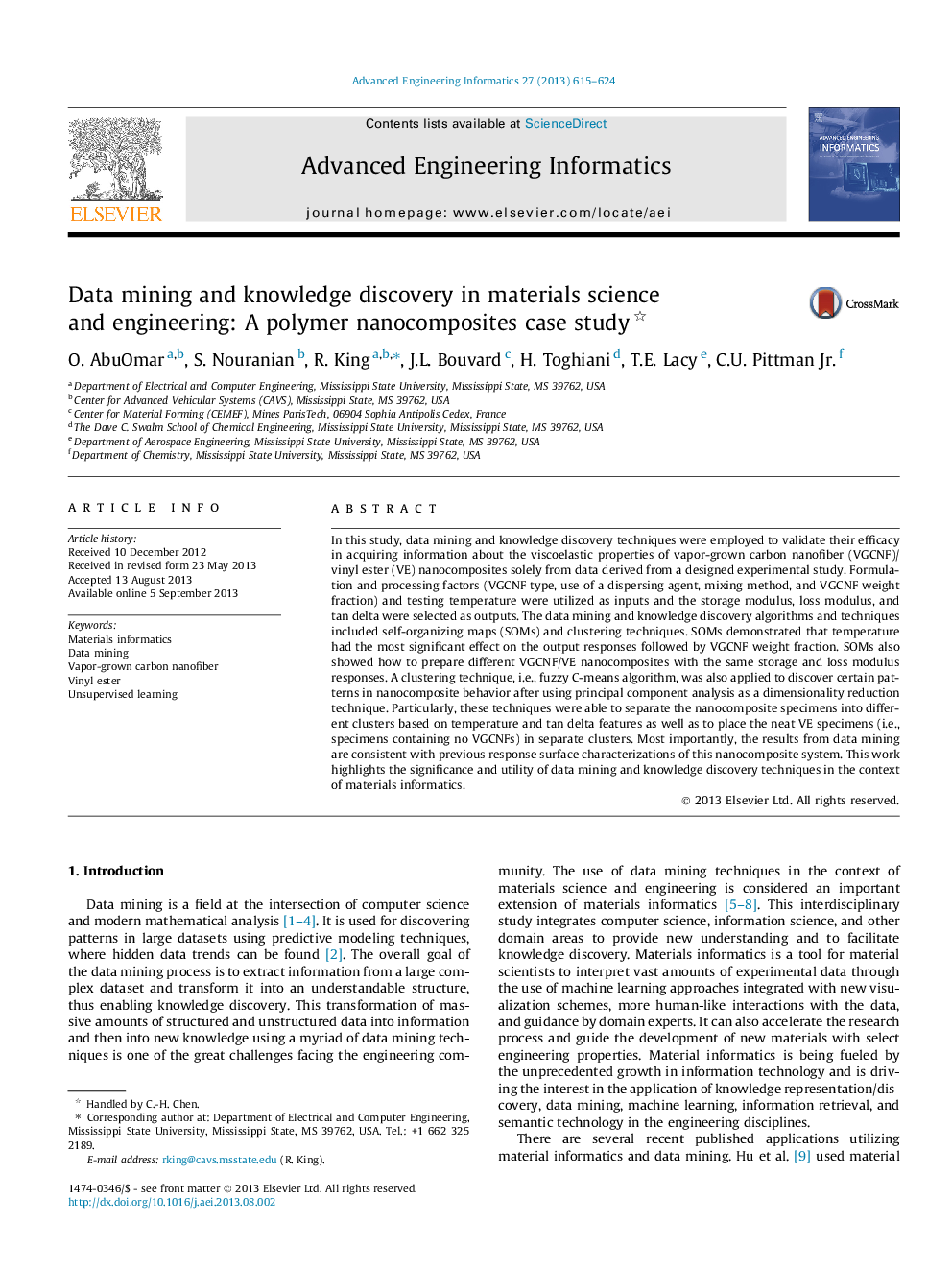 Data mining and knowledge discovery in materials science and engineering: A polymer nanocomposites case study