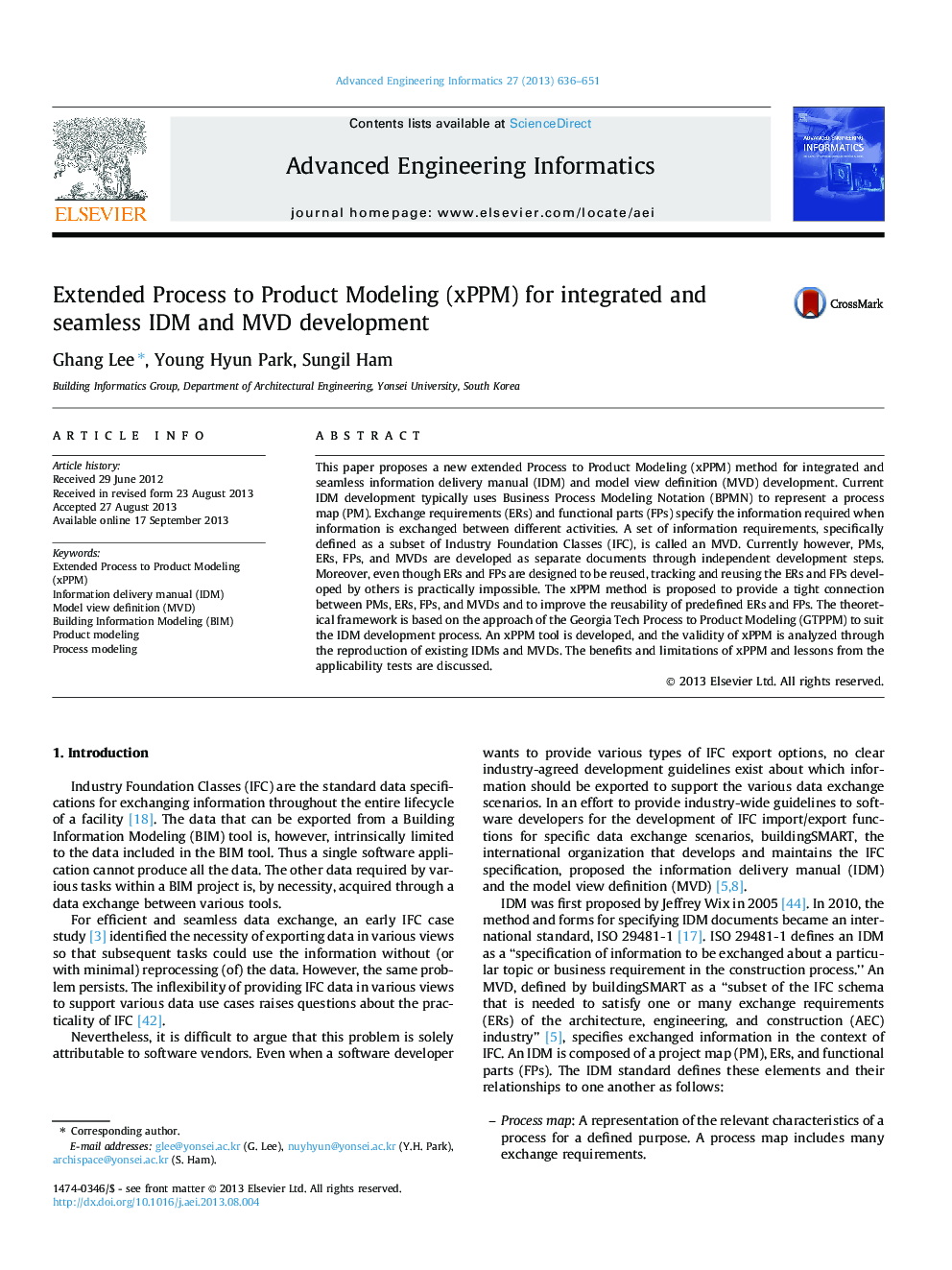 Extended Process to Product Modeling (xPPM) for integrated and seamless IDM and MVD development