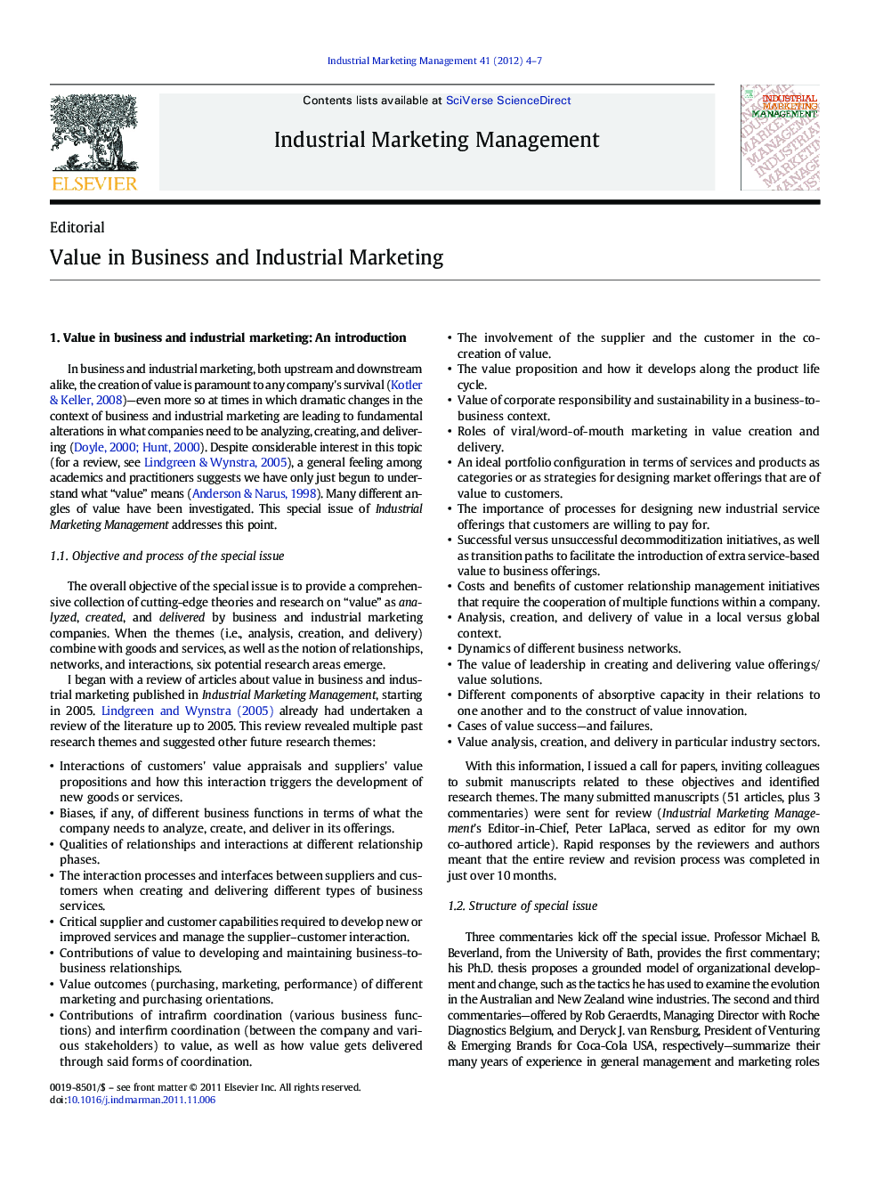 عکس صفحه اول مقاله: Value in Business and Industrial Marketing Value in Business and Industrial Marketing