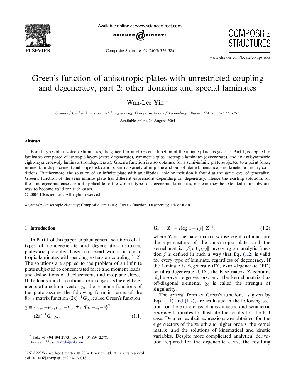 Green's function of anisotropic plates with unrestricted coupling and degeneracy, part 2: other domains and special laminates