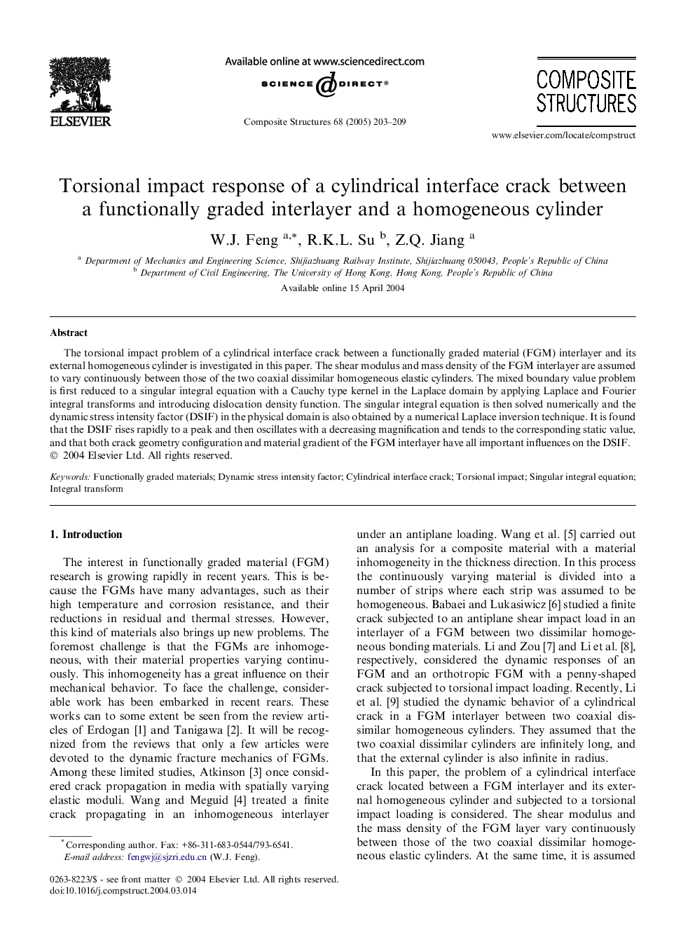 Torsional impact response of a cylindrical interface crack between a functionally graded interlayer and a homogeneous cylinder