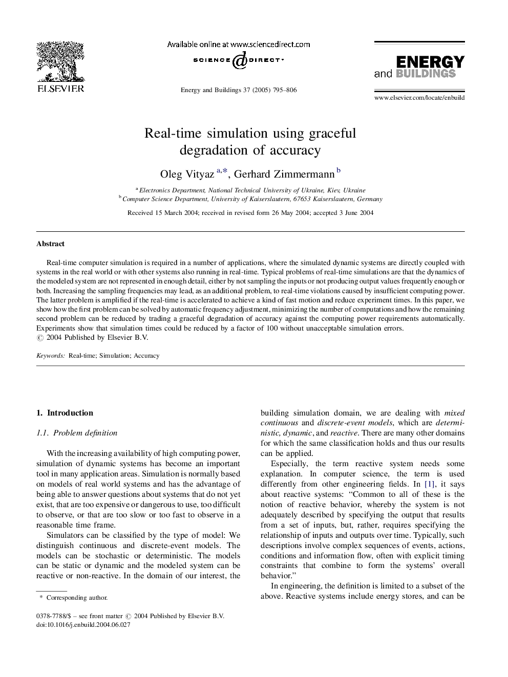 Real-time simulation using graceful degradation of accuracy