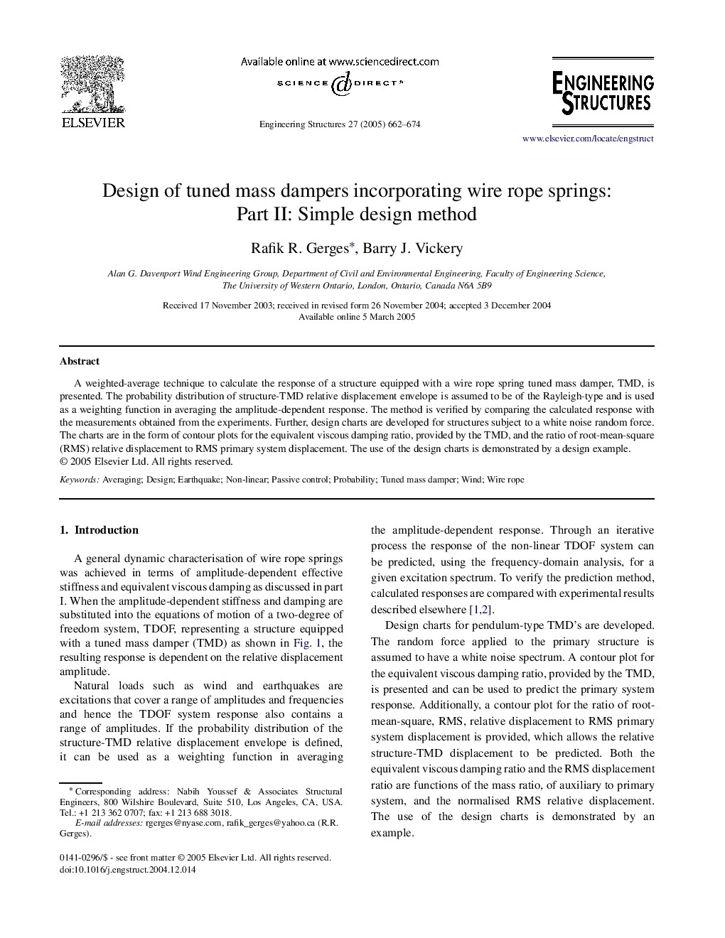 Design of tuned mass dampers incorporating wire rope springs: Part II: Simple design method