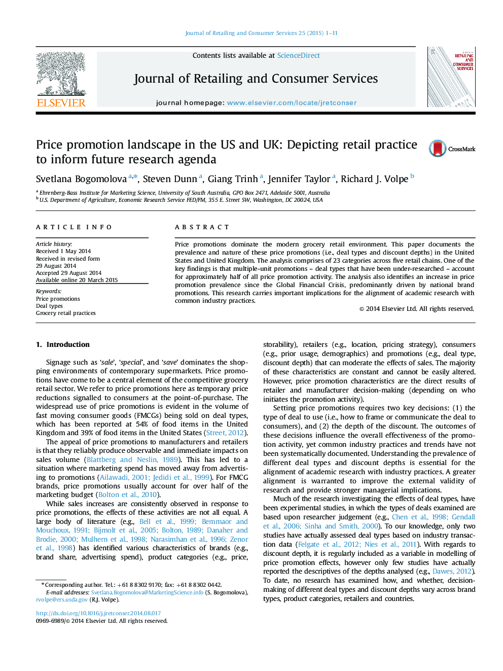 Price promotion landscape in the US and UK: Depicting retail practice to inform future research agenda