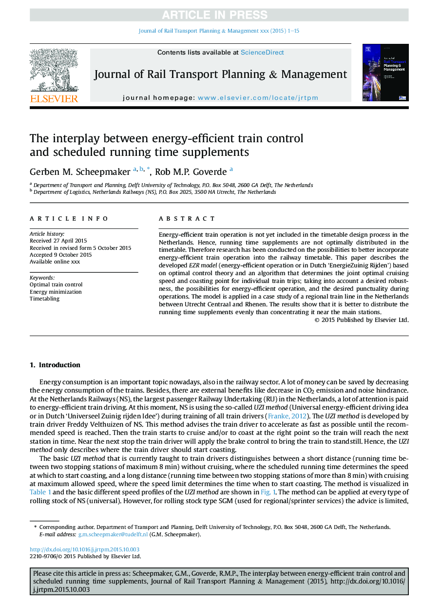 The interplay between energy-efficient train control and scheduled running time supplements