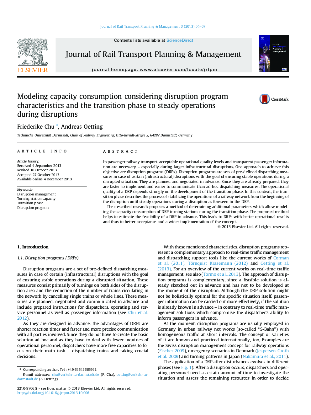 Modeling capacity consumption considering disruption program characteristics and the transition phase to steady operations during disruptions