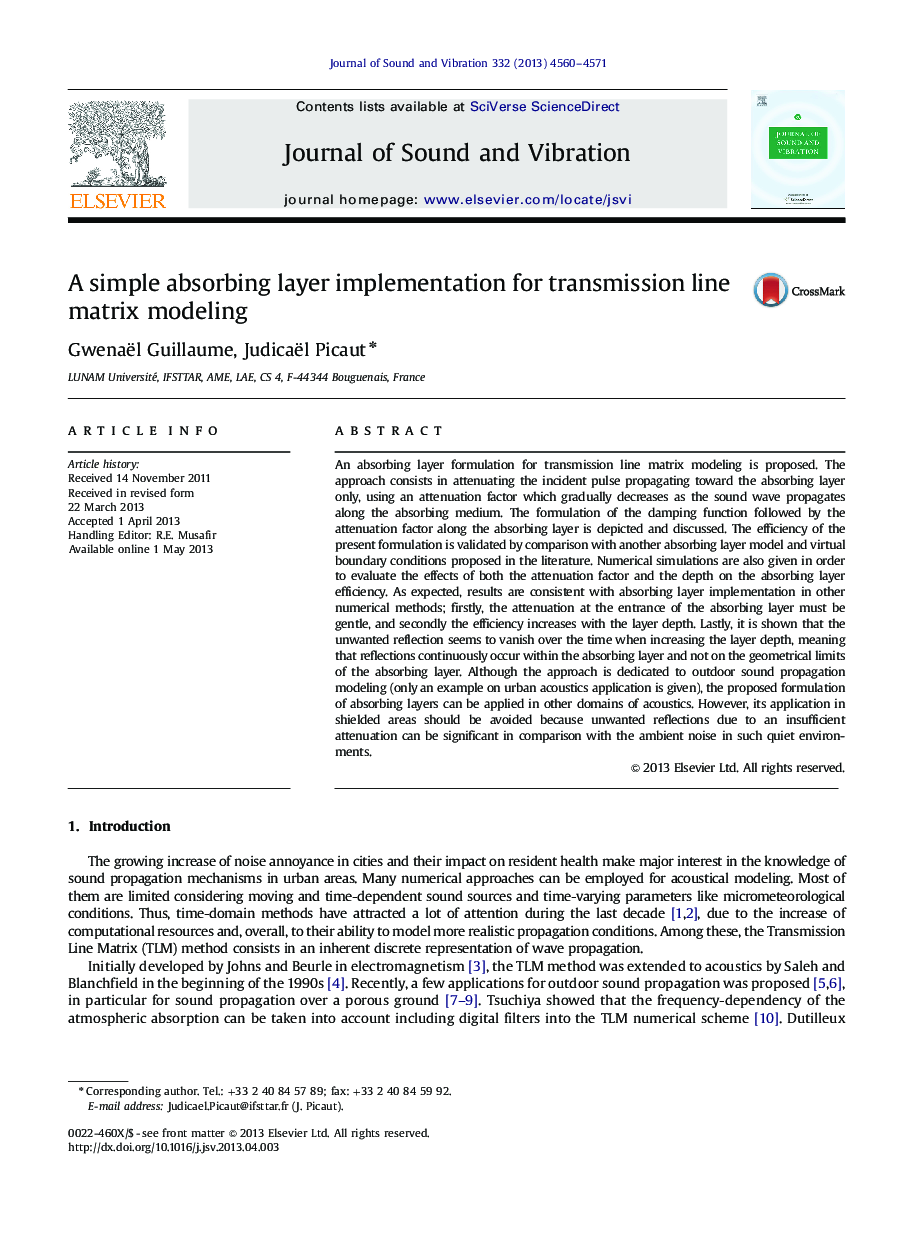 A simple absorbing layer implementation for transmission line matrix modeling