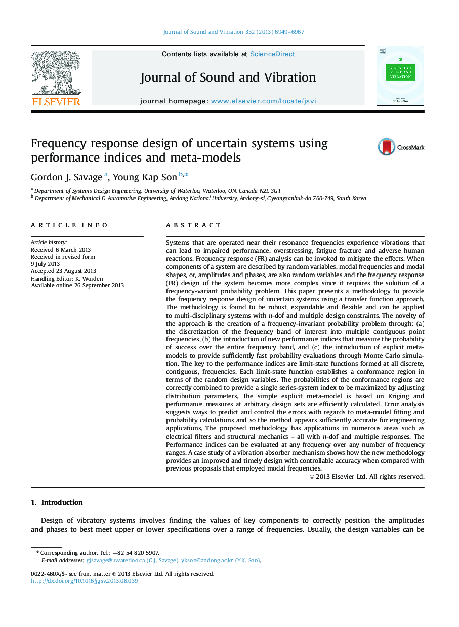 Frequency response design of uncertain systems using performance indices and meta-models