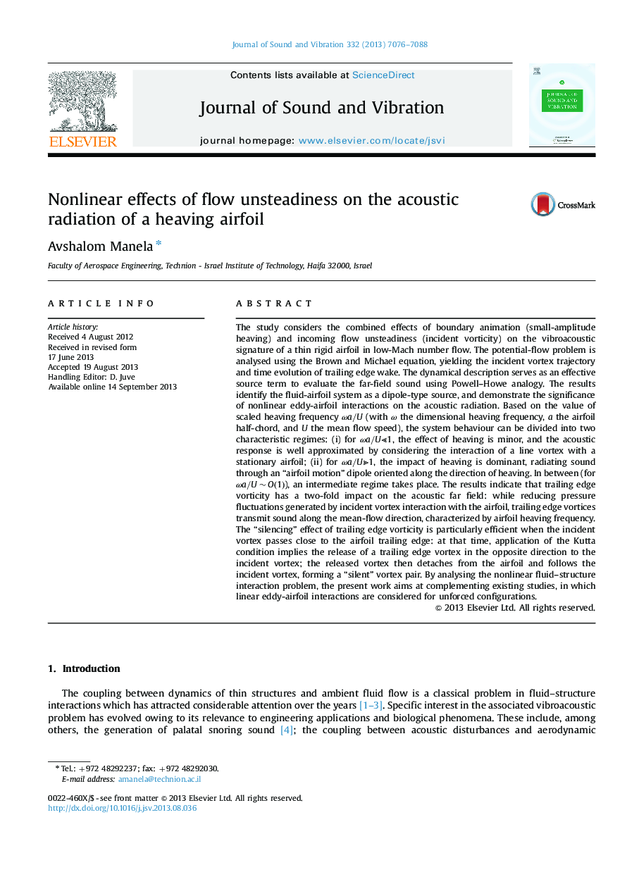 Nonlinear effects of flow unsteadiness on the acoustic radiation of a heaving airfoil