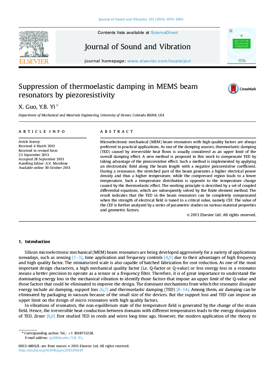 Suppression of thermoelastic damping in MEMS beam resonators by piezoresistivity