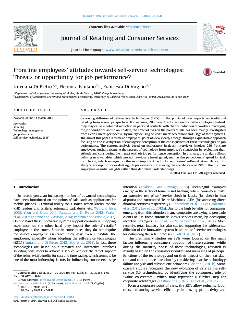 Frontline employees׳ attitudes towards self-service technologies: Threats or opportunity for job performance?