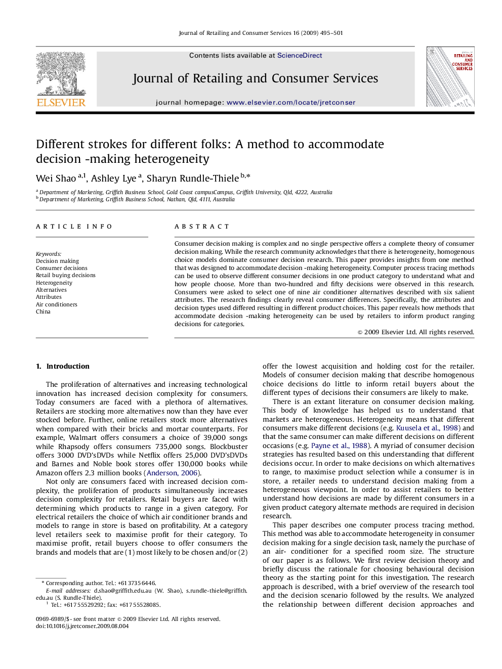 Different strokes for different folks: A method to accommodate decision -making heterogeneity