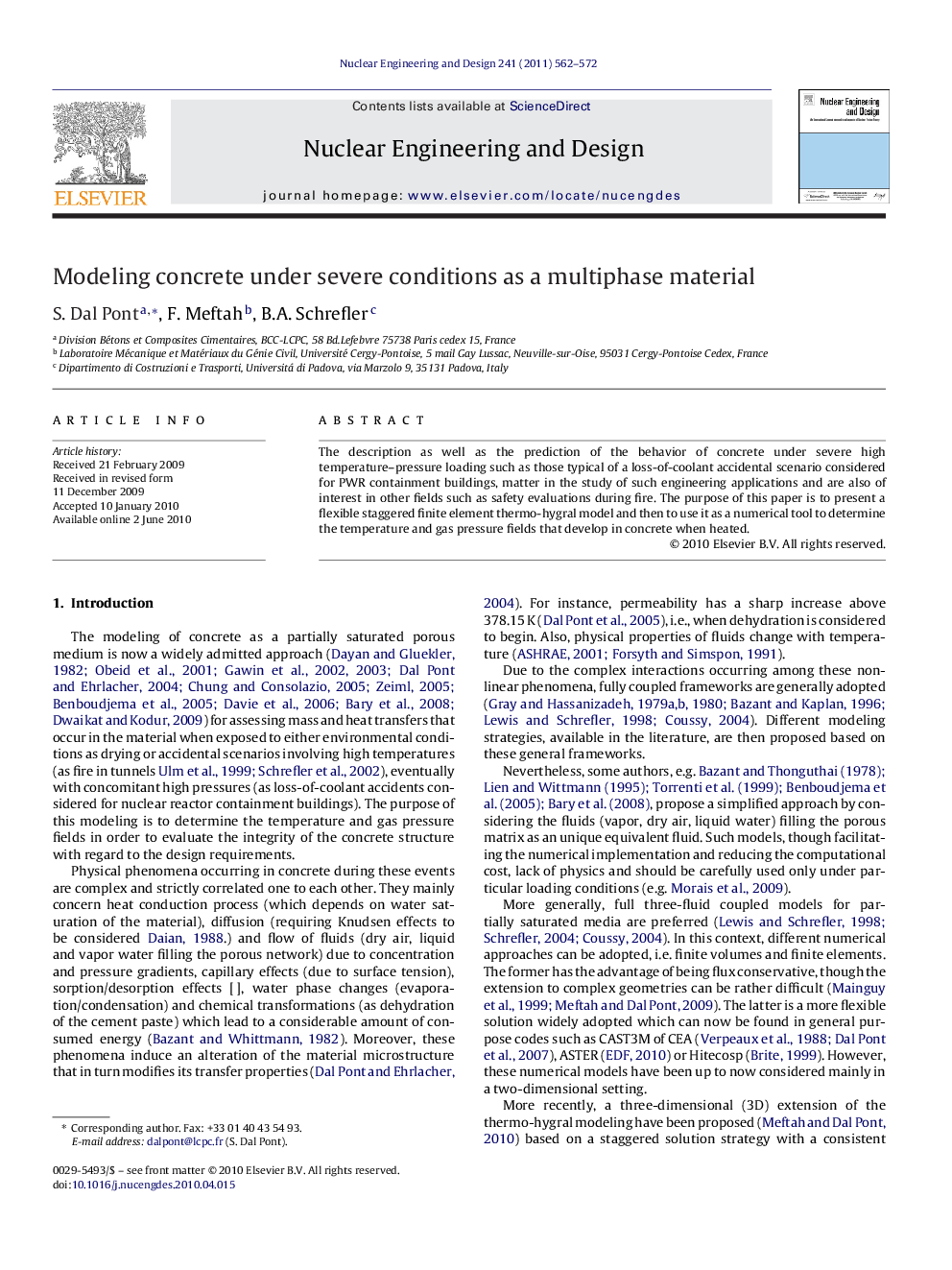 Modeling concrete under severe conditions as a multiphase material