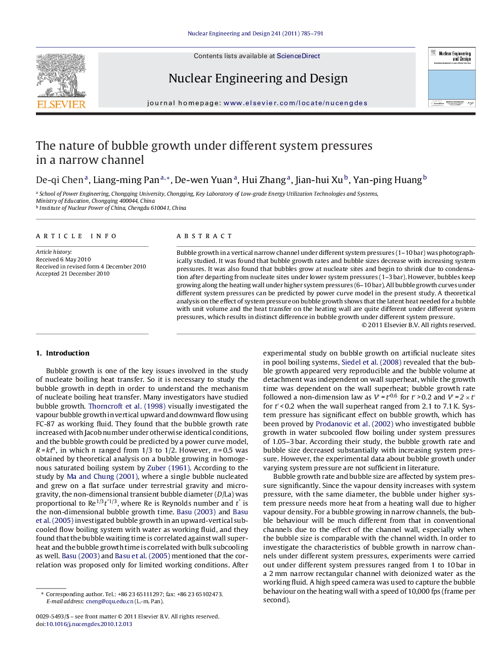 The nature of bubble growth under different system pressures in a narrow channel