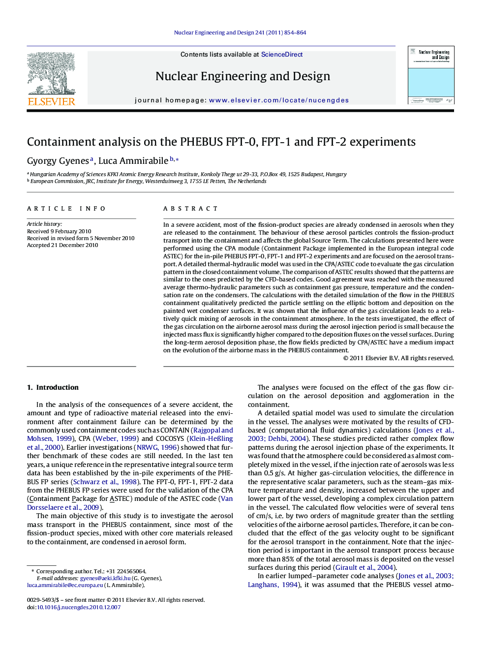 Containment analysis on the PHEBUS FPT-0, FPT-1 and FPT-2 experiments