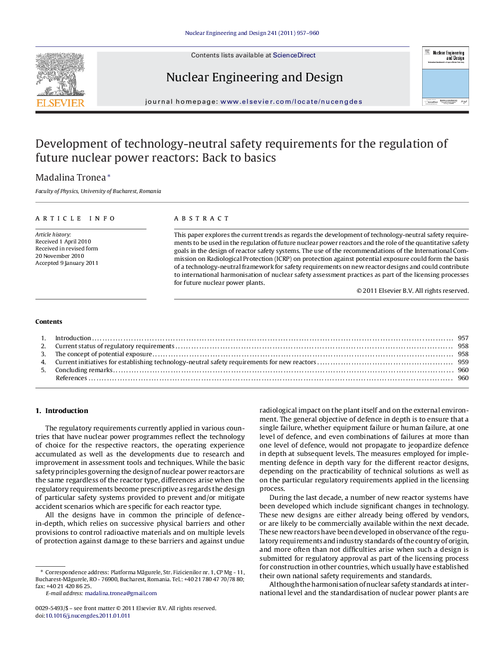 Development of technology-neutral safety requirements for the regulation of future nuclear power reactors: Back to basics