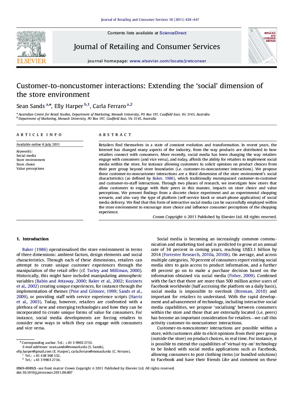 Customer-to-noncustomer interactions: Extending the ‘social’ dimension of the store environment