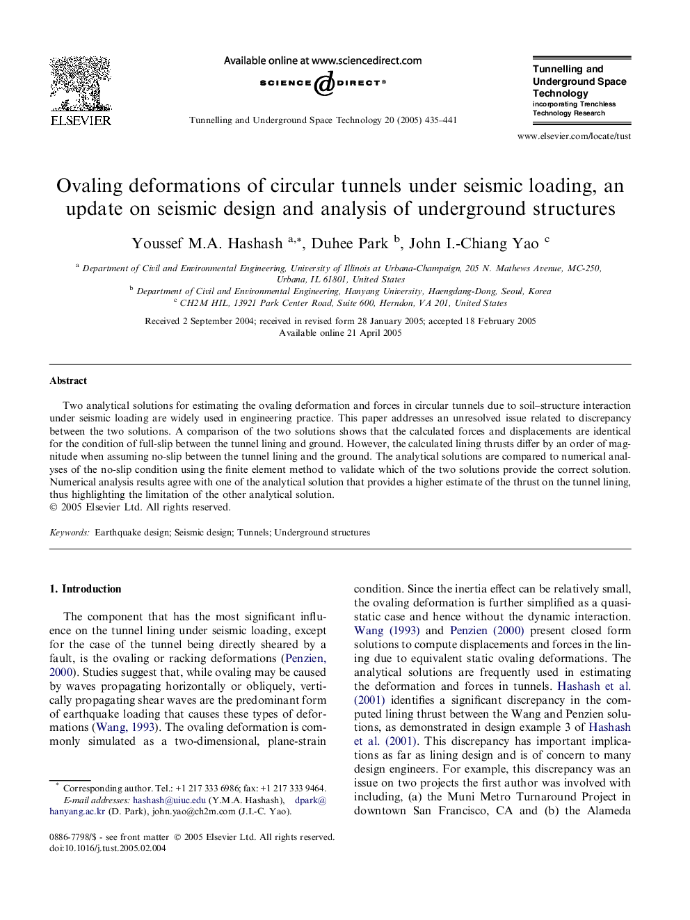 Ovaling deformations of circular tunnels under seismic loading, an update on seismic design and analysis of underground structures