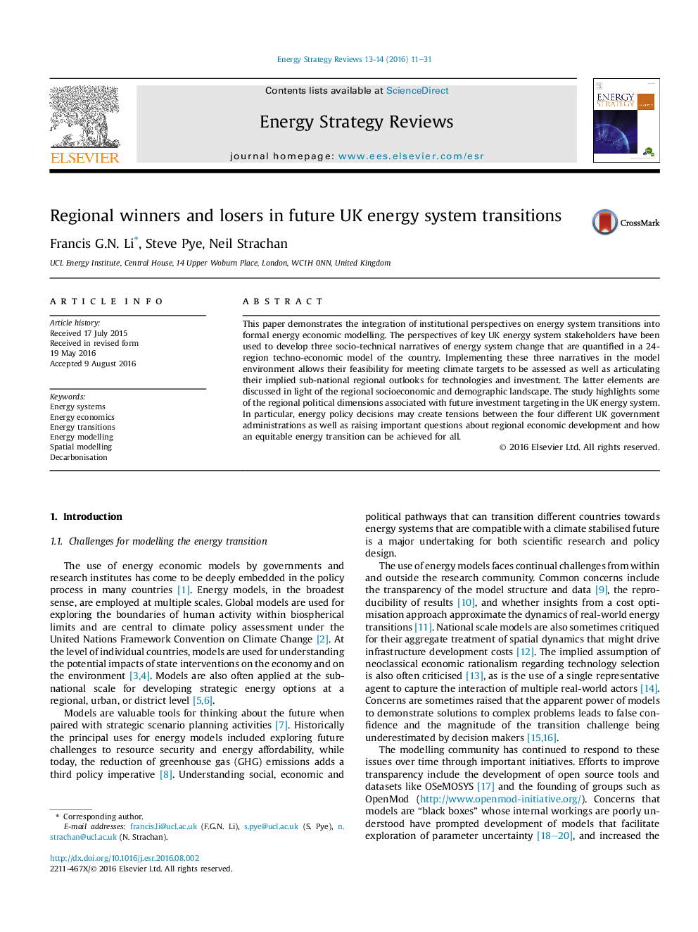 Regional winners and losers in future UK energy system transitions