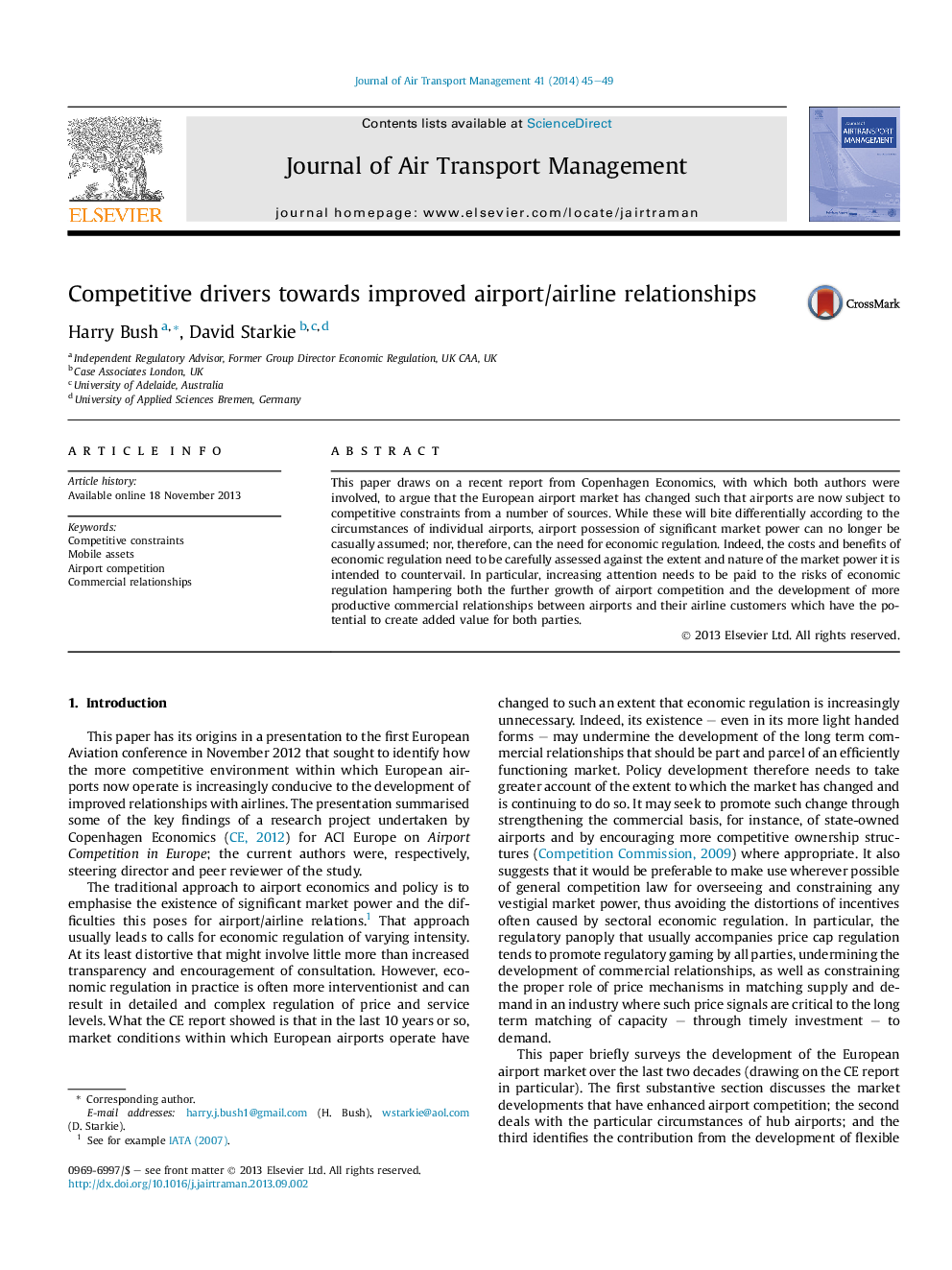 Competitive drivers towards improved airport/airline relationships