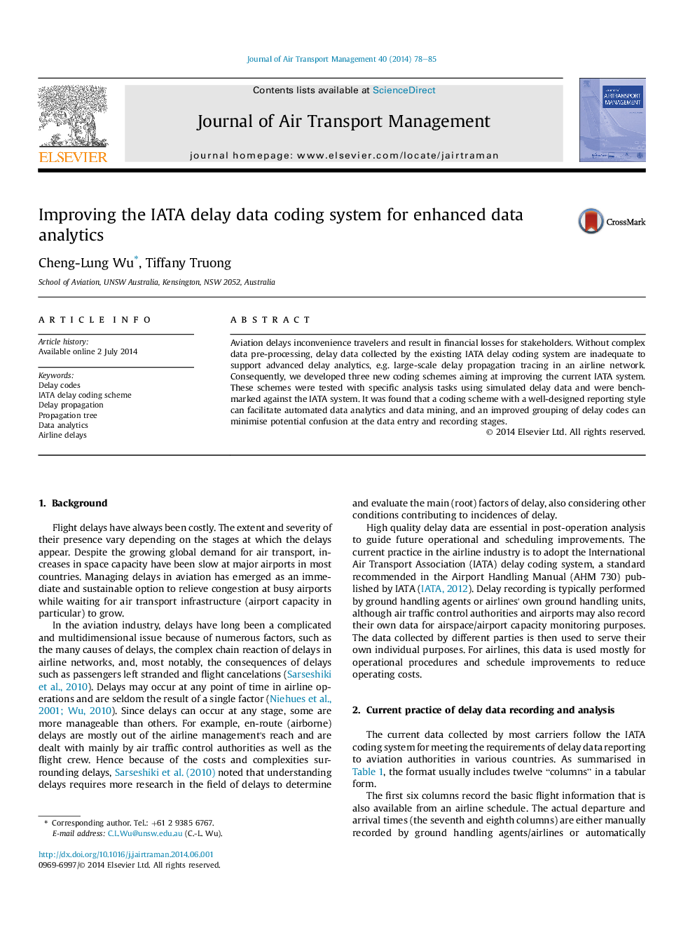 Improving the IATA delay data coding system for enhanced data analytics