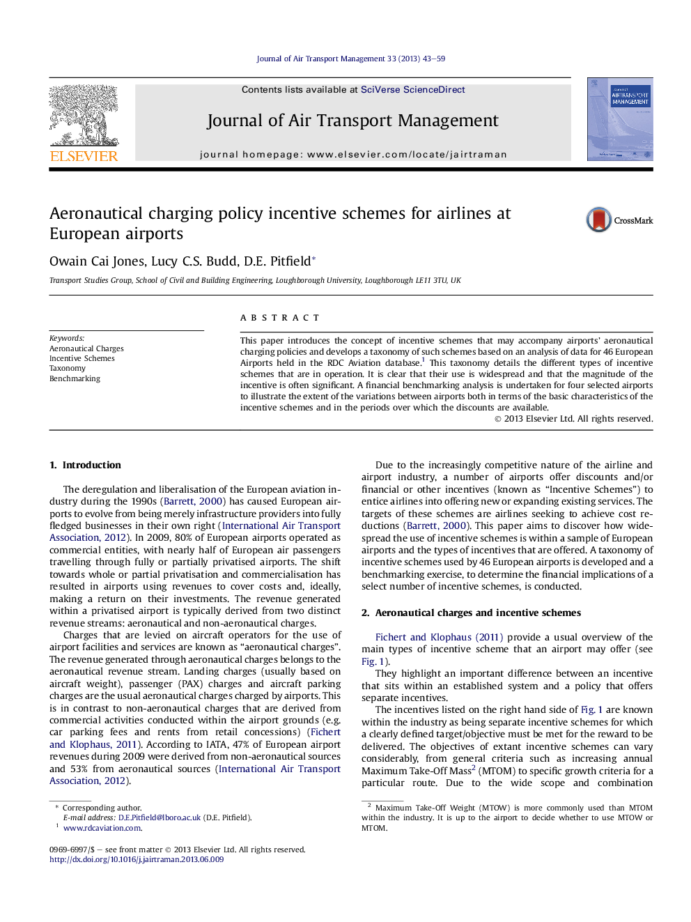 Aeronautical charging policy incentive schemes for airlines at European airports