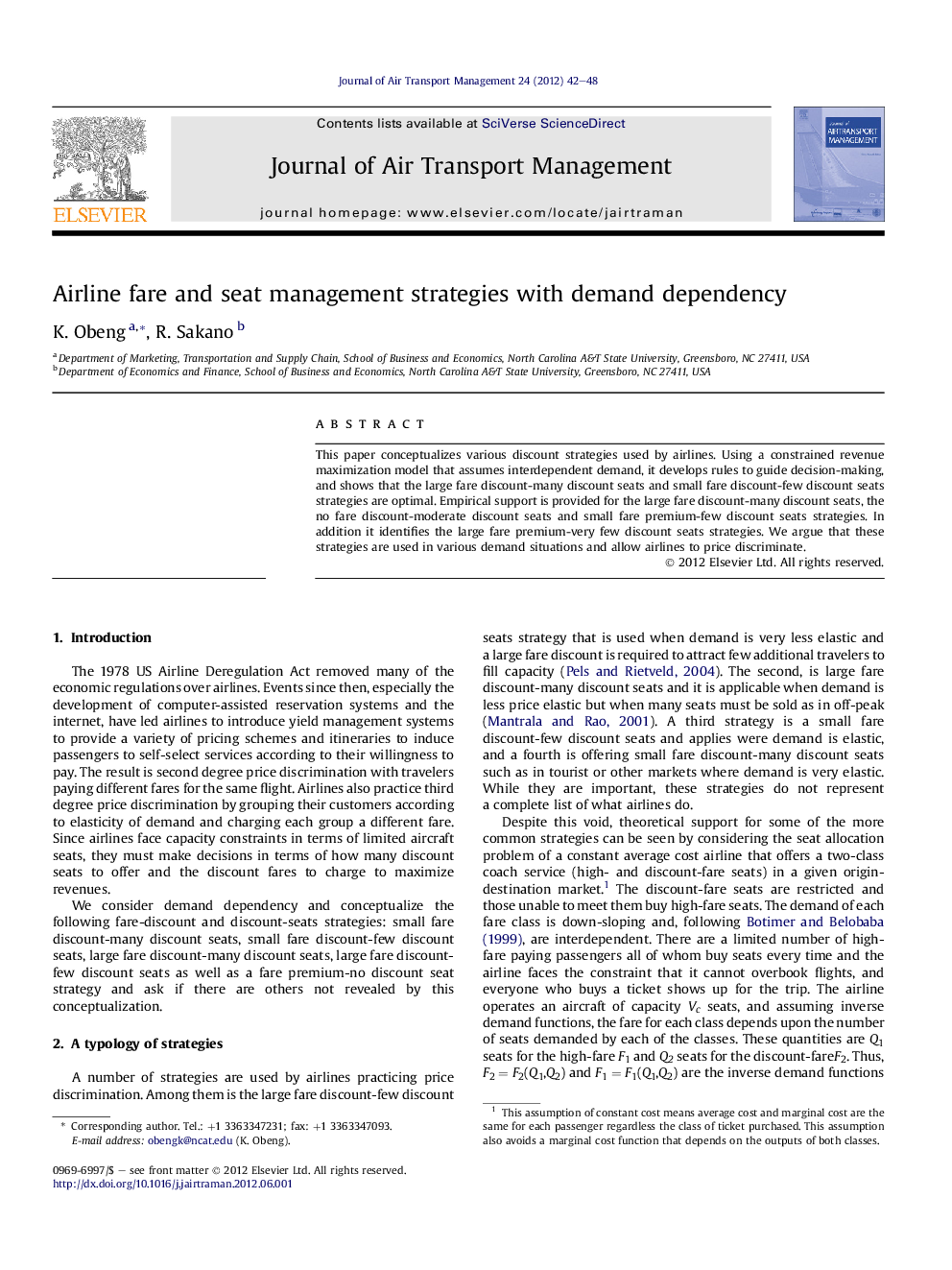 Airline fare and seat management strategies with demand dependency