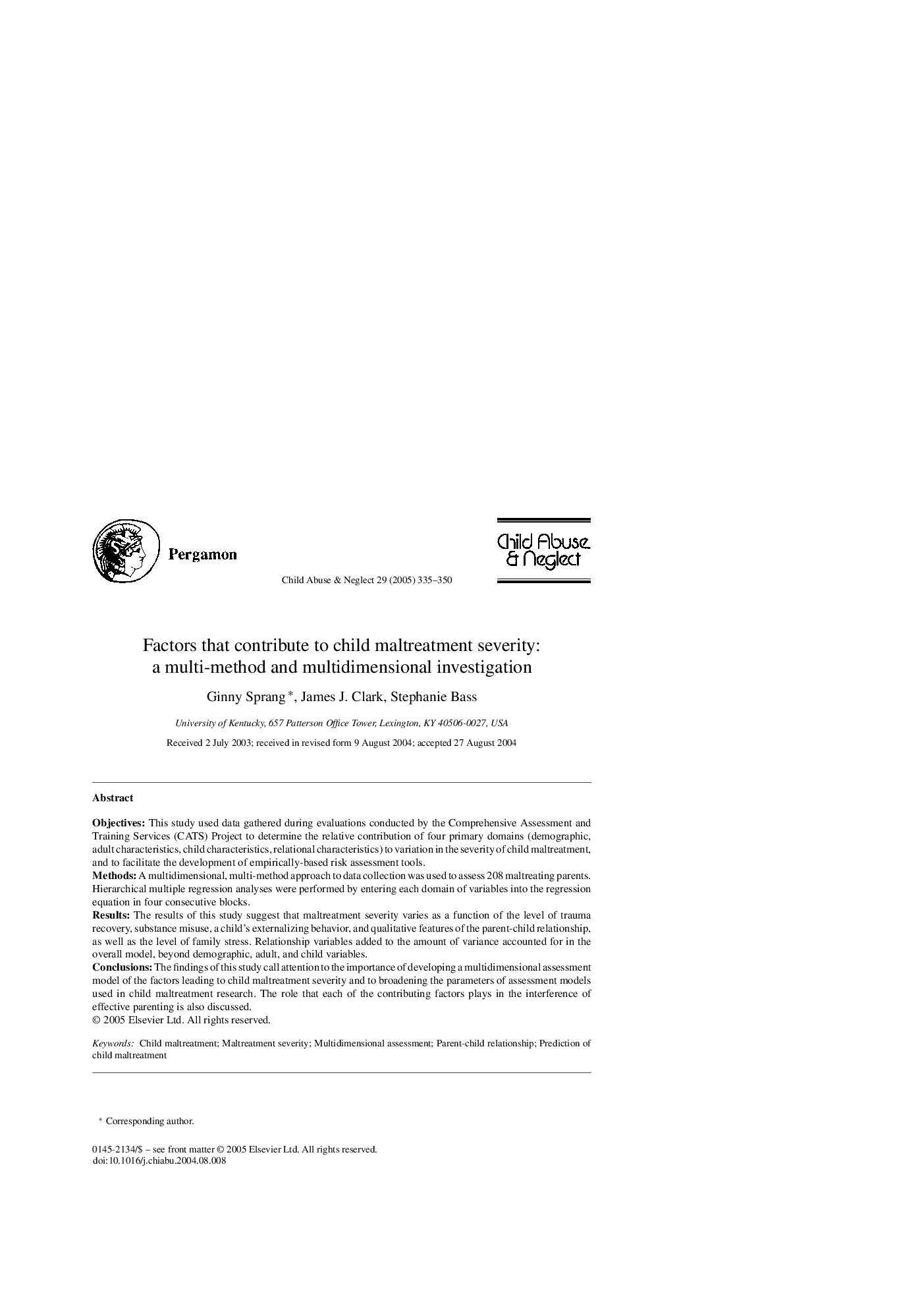 Factors that contribute to child maltreatment severity: a multi-method and multidimensional investigation