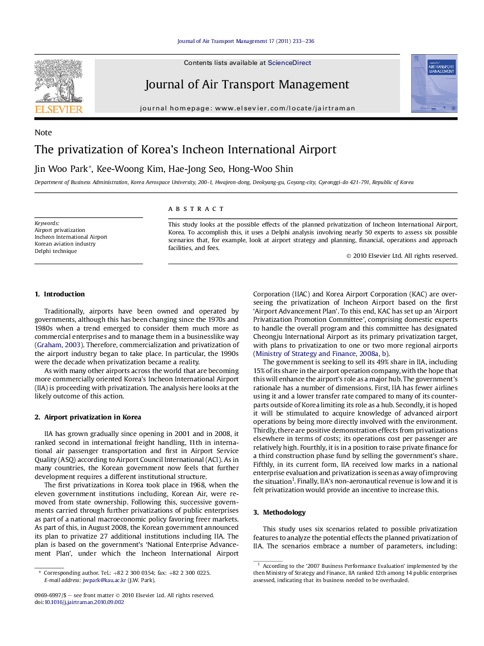 The privatization of Korea’s Incheon International Airport