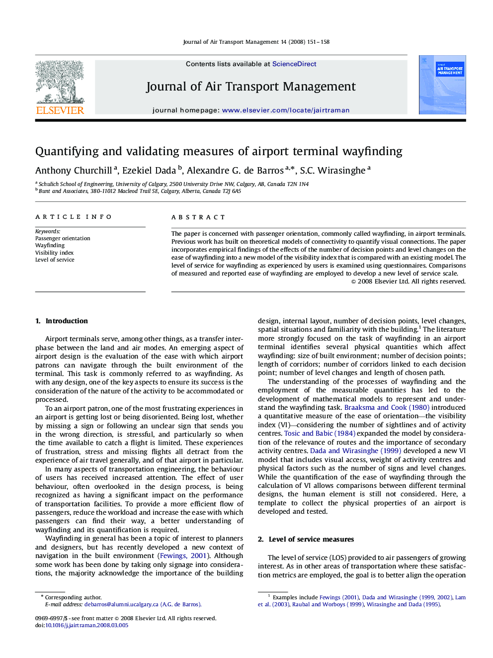 Quantifying and validating measures of airport terminal wayfinding