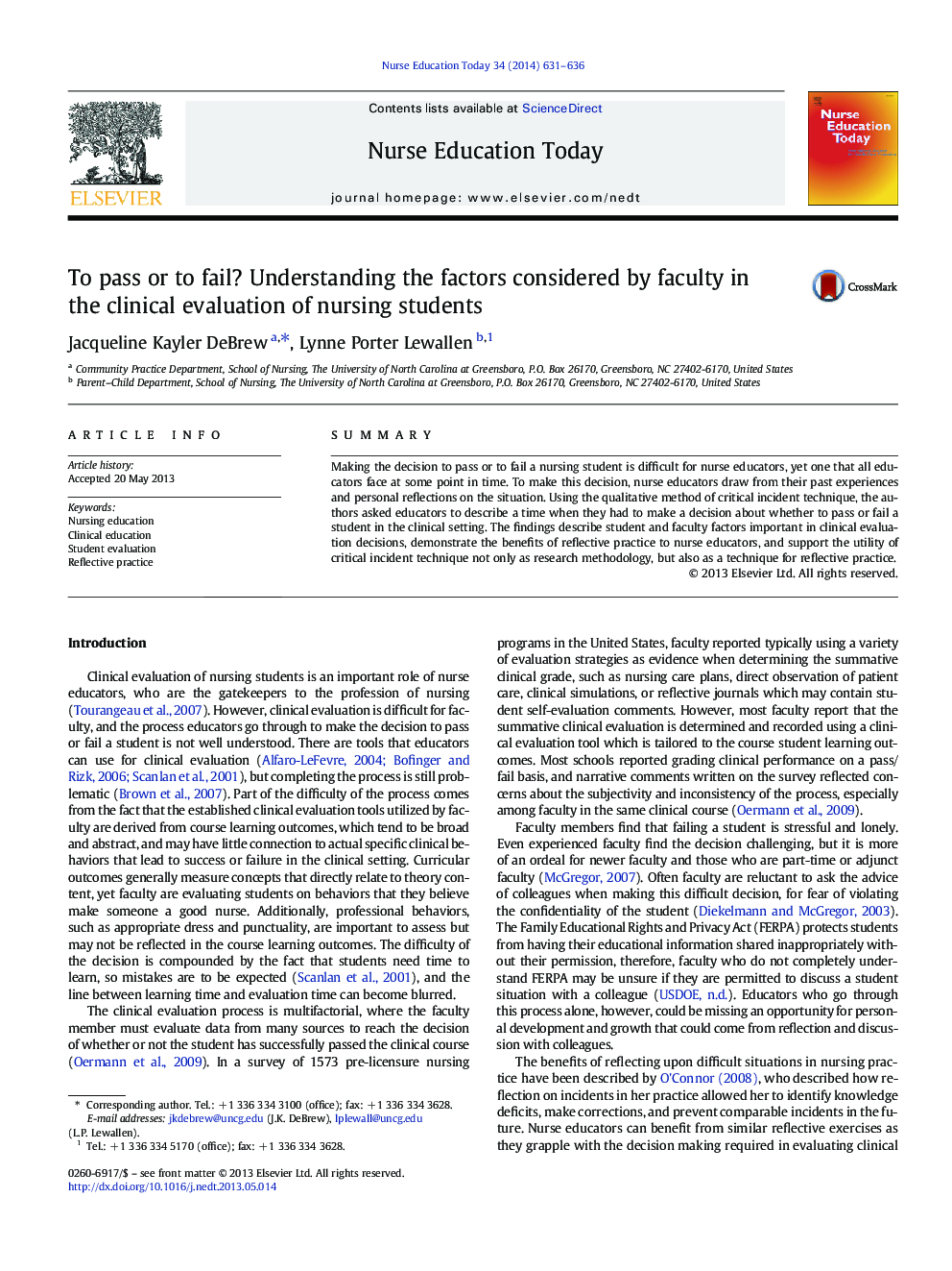 To pass or to fail? Understanding the factors considered by faculty in the clinical evaluation of nursing students