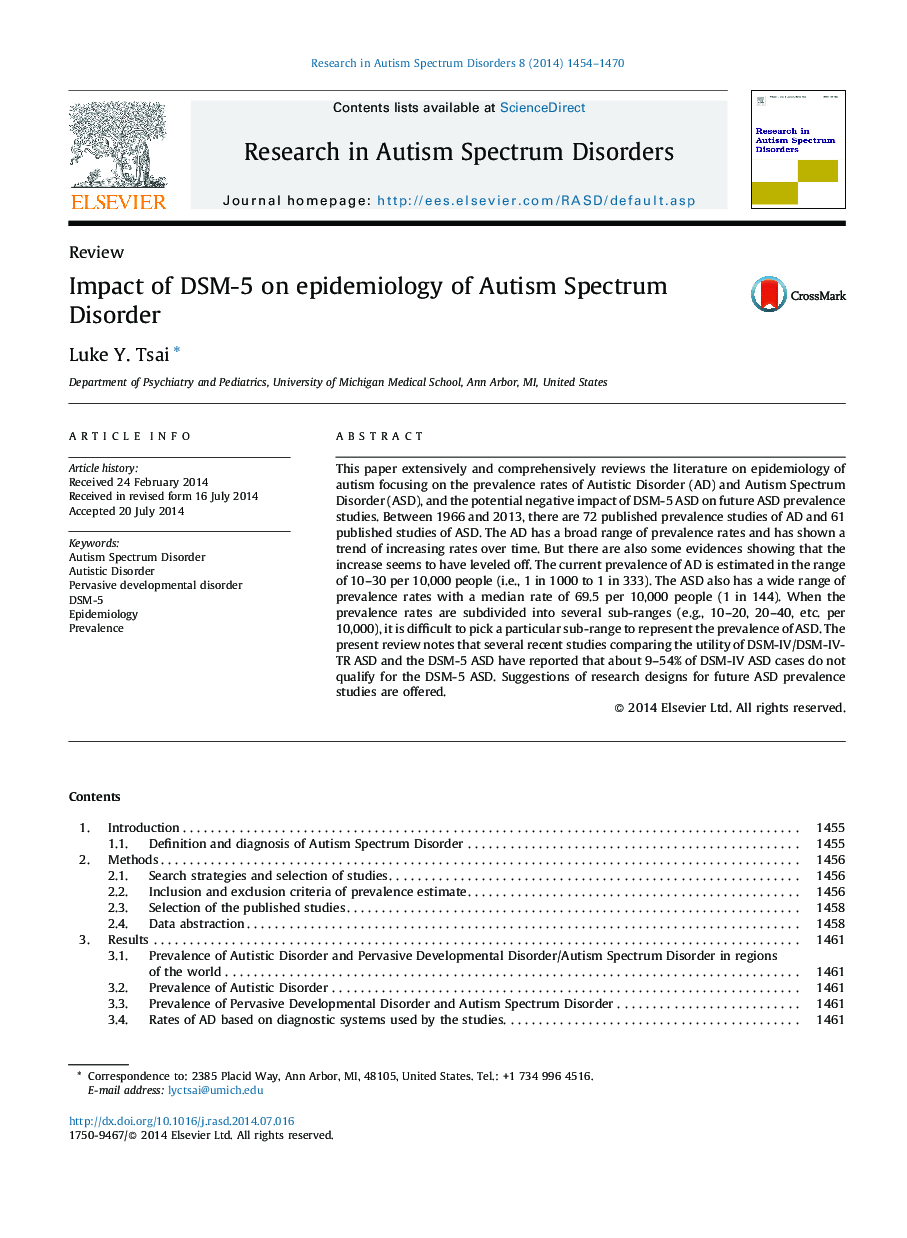Impact of DSM-5 on epidemiology of Autism Spectrum Disorder