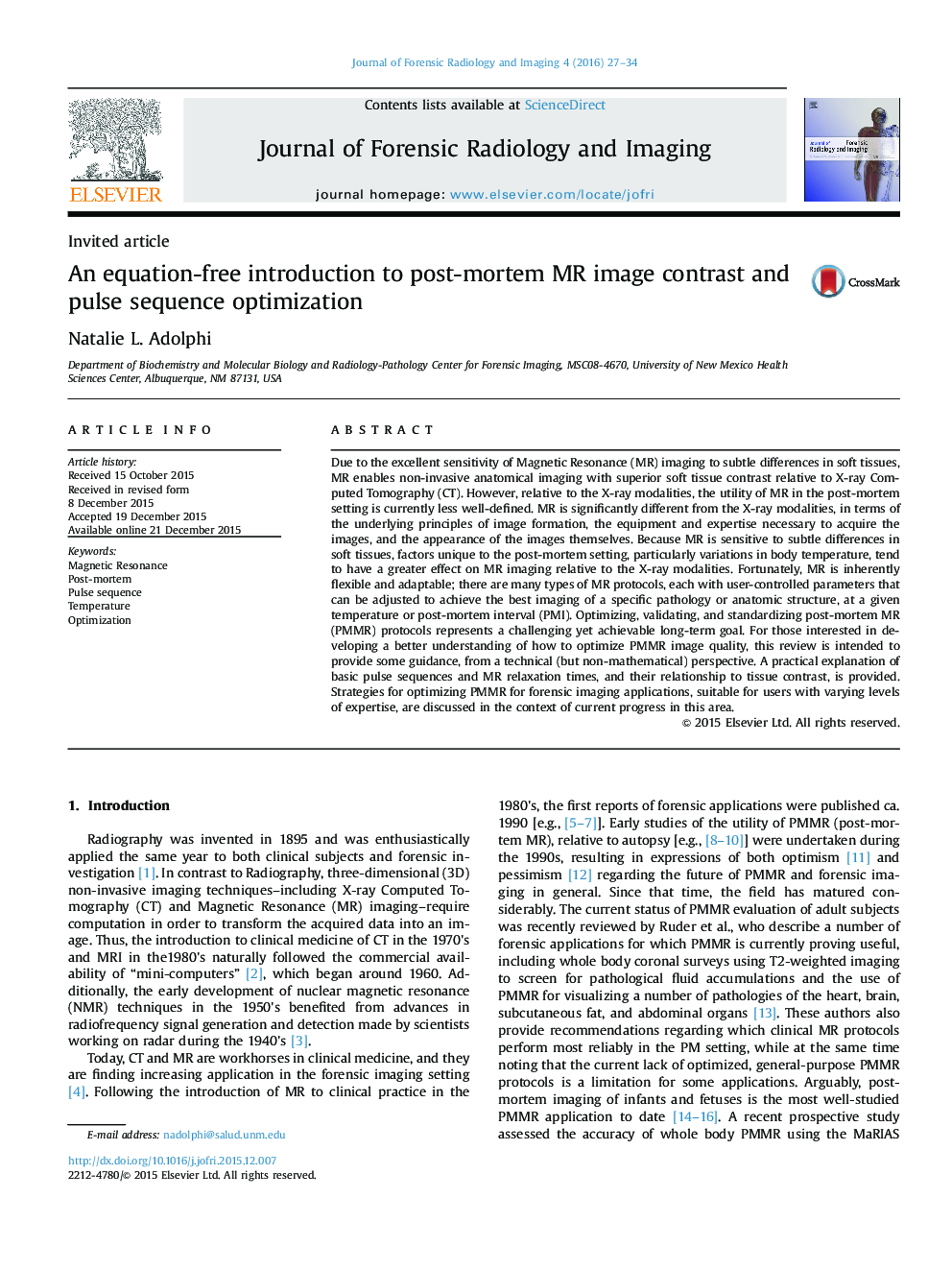 An equation-free introduction to post-mortem MR image contrast and pulse sequence optimization