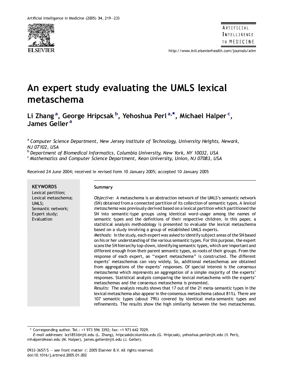 An expert study evaluating the UMLS lexical metaschema