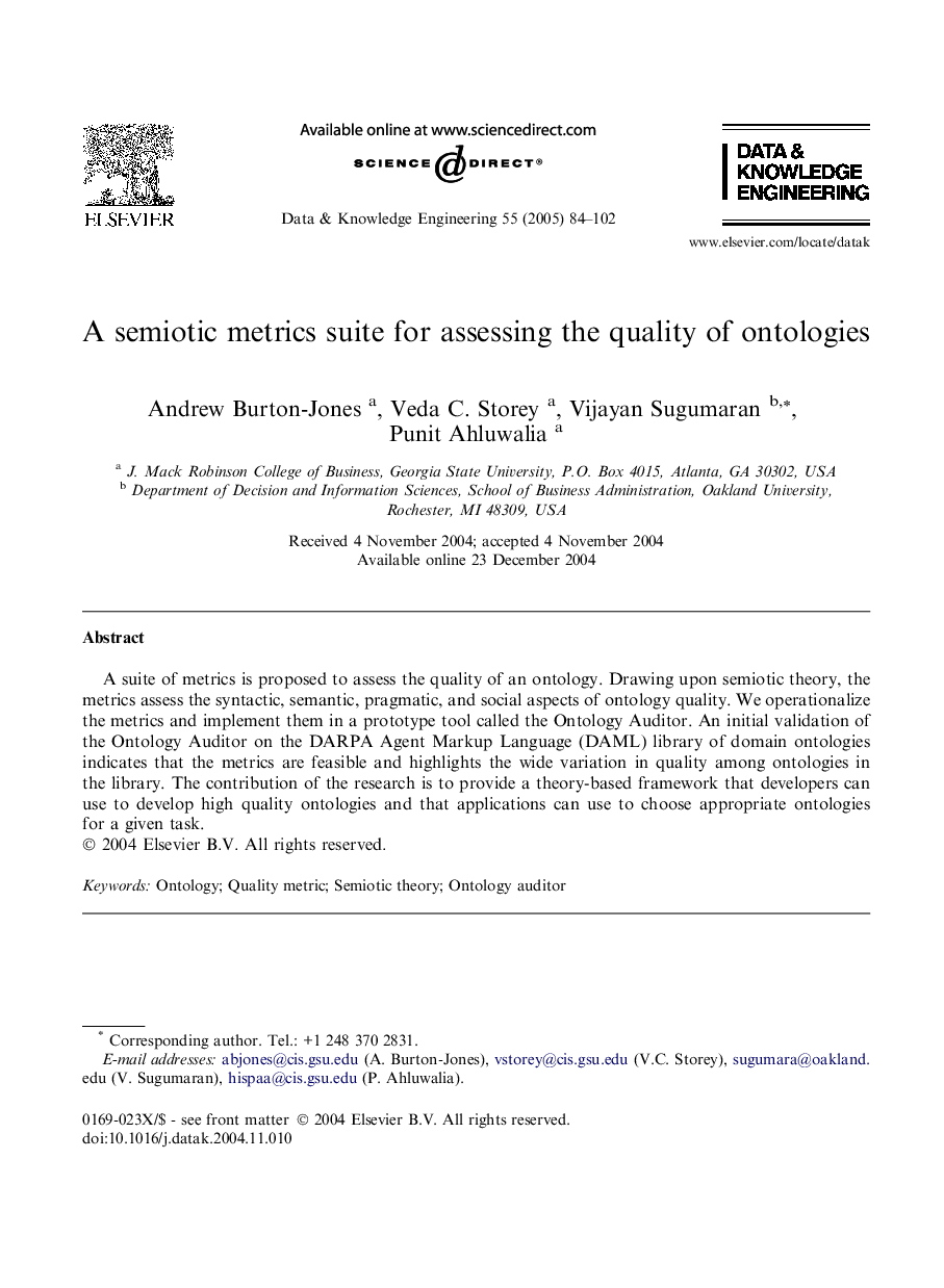 A semiotic metrics suite for assessing the quality of ontologies