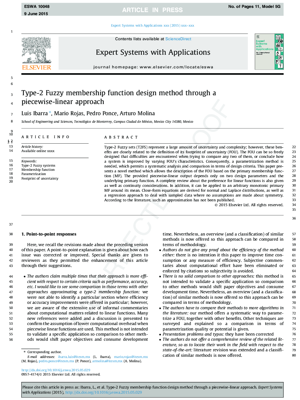 Type-2 Fuzzy membership function design method through a piecewise-linear approach