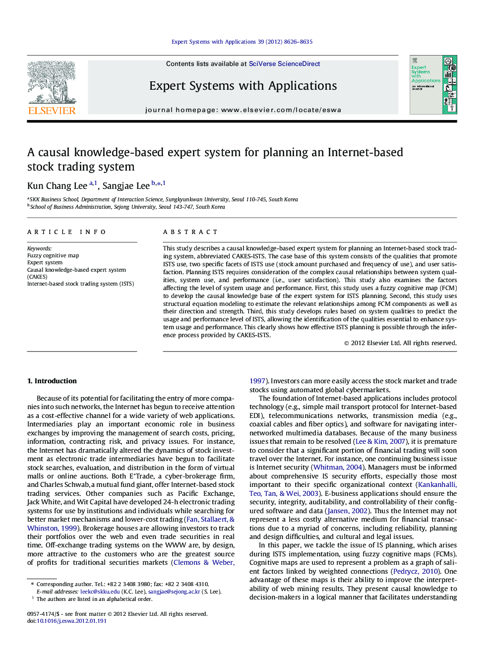 A causal knowledge-based expert system for planning an Internet-based stock trading system