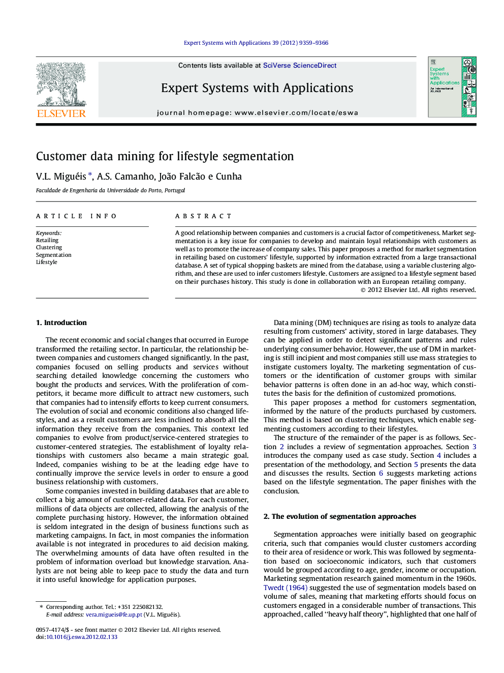 Customer data mining for lifestyle segmentation