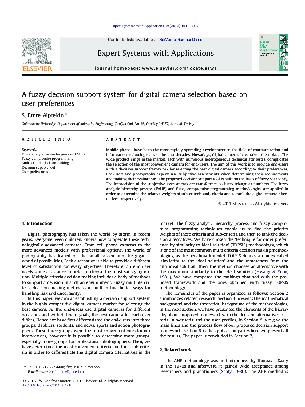 A fuzzy decision support system for digital camera selection based on user preferences