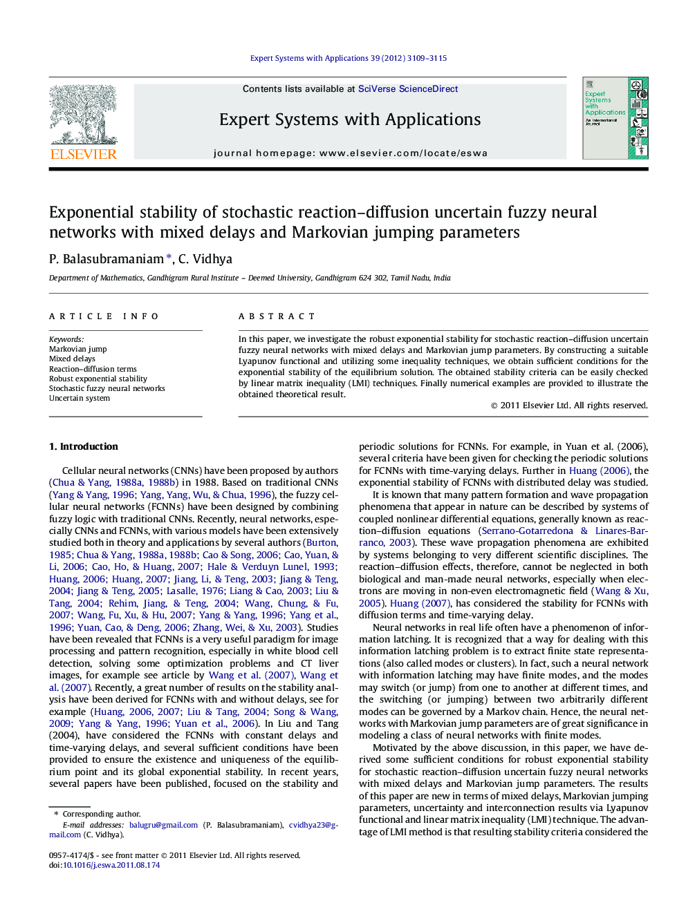 Exponential stability of stochastic reaction-diffusion uncertain fuzzy neural networks with mixed delays and Markovian jumping parameters