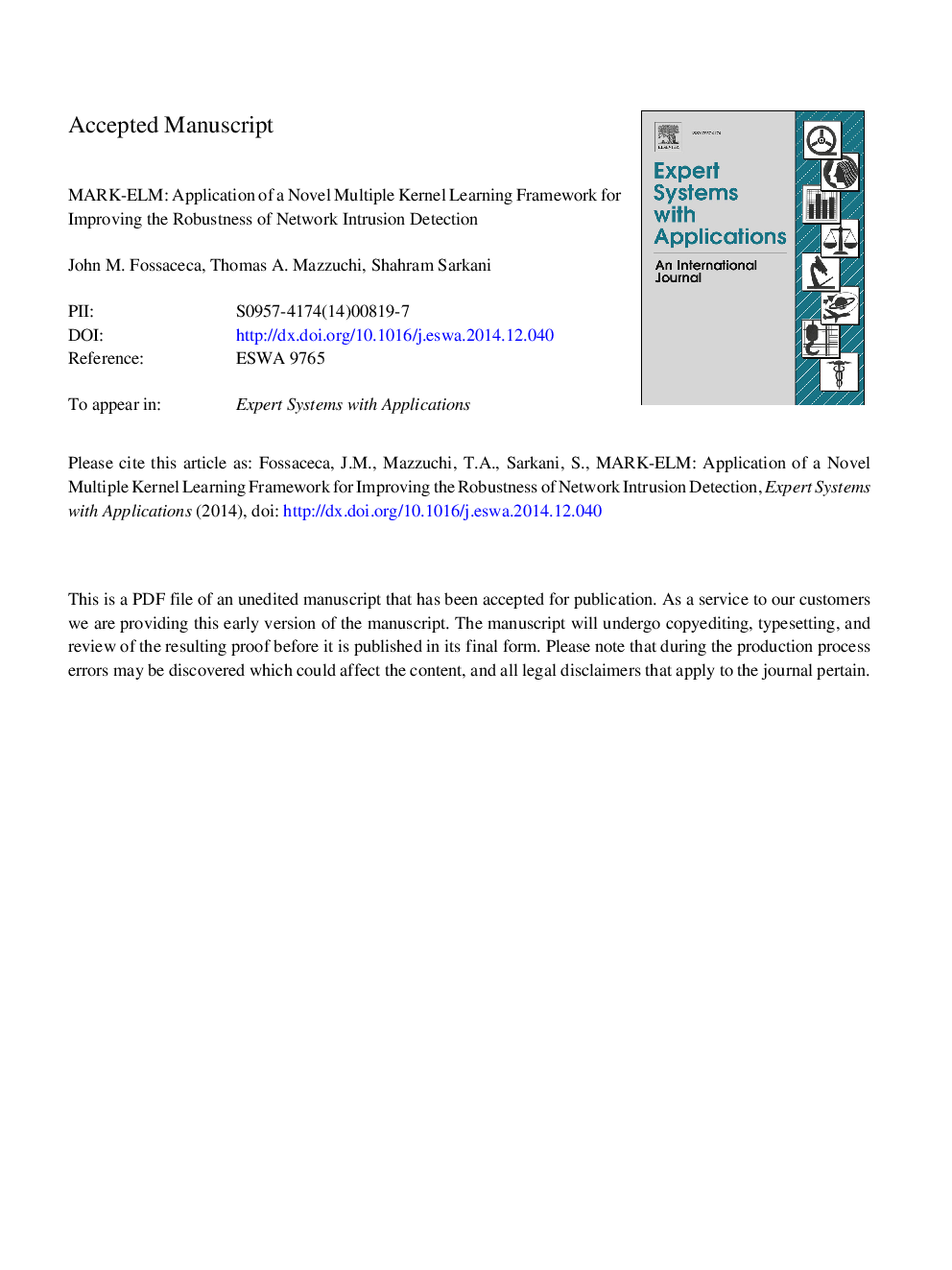 MARK-ELM: Application of a novel Multiple Kernel Learning framework for improving the robustness of Network Intrusion Detection