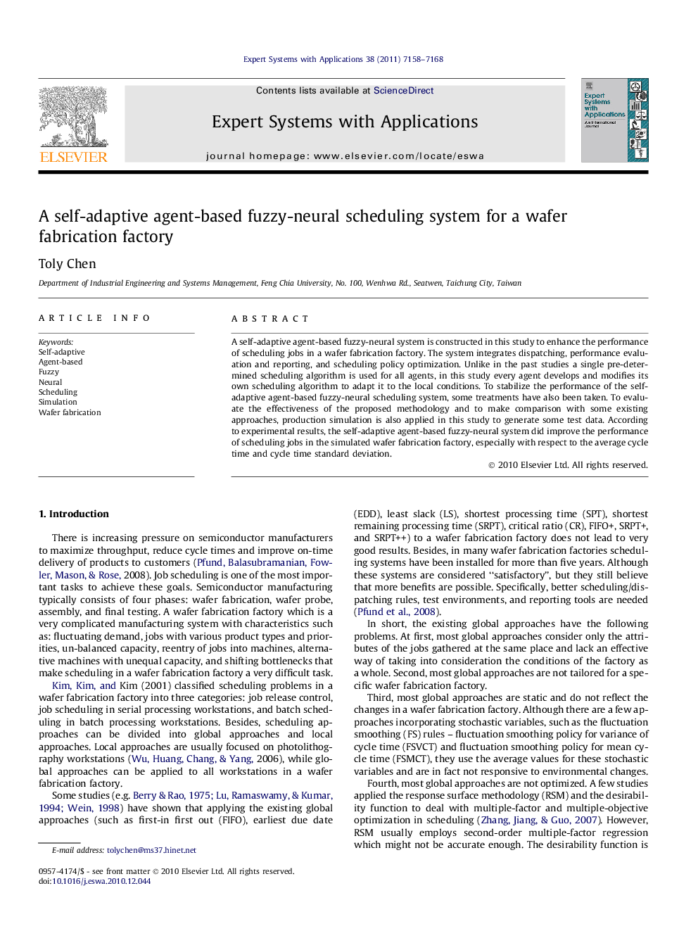 A self-adaptive agent-based fuzzy-neural scheduling system for a wafer fabrication factory