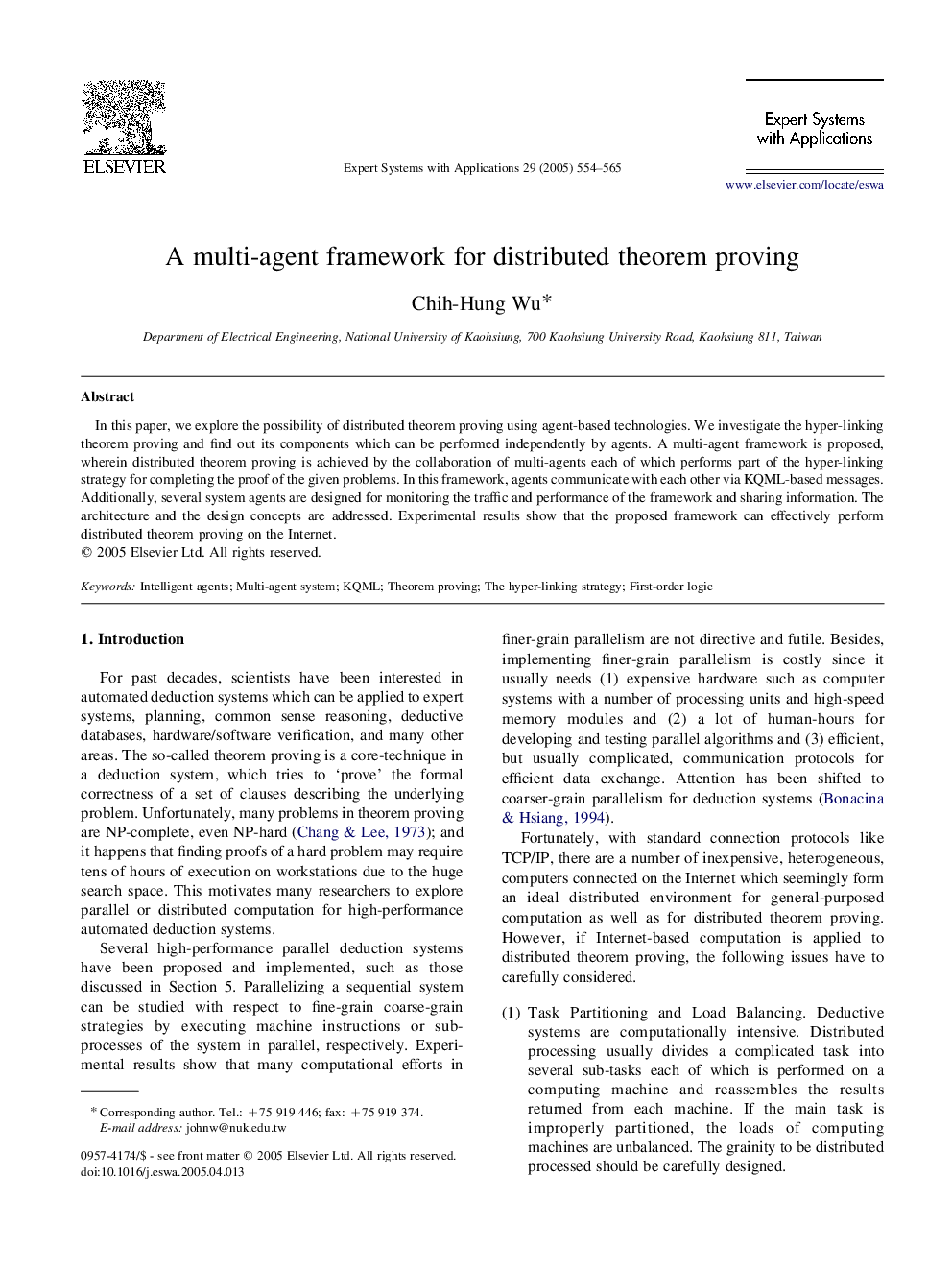 A multi-agent framework for distributed theorem proving